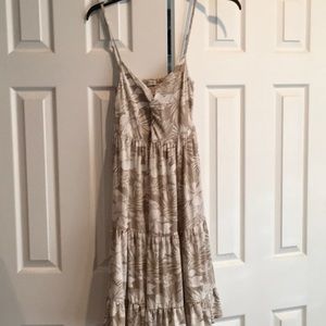Tan and white floral summer dress